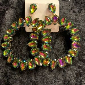 Peacock post back earrings